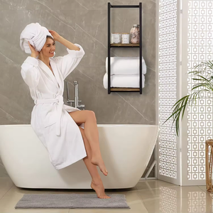 Vàng Phòng Tắm Khô Tắm Khăn Chủ Với Móc Hiện Đại Khăn Thanh Móc Áo Gấp Kệ Lưu Trữ Kệ Treo Tường Khăn Giá - Product Image 3