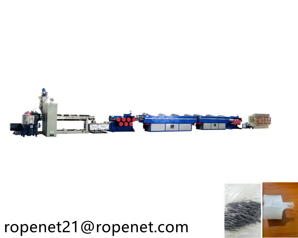 Polypropylene Macro Fiber PP Fiber Extruder Machine/ Concrete Reinforced Fiber Extrusion Line