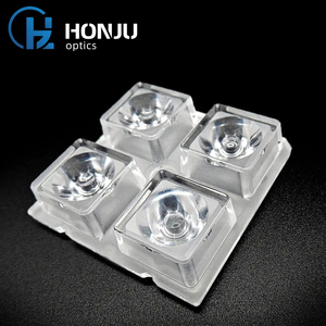 OEM 10度窄光束发光二极管聚焦透镜贴片3535反射器方形平凸结构个人电脑路灯玻璃材料