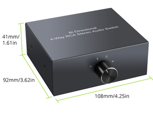 4 Way Bi-Directional RCA Stereo <strong>Audio</strong> <strong>Switch</strong> 1 in 4 Out or 4 in 1 Out L/R Jack Sound Channel RCA <strong>Audio</strong> Switcher Selector - Product Image 3