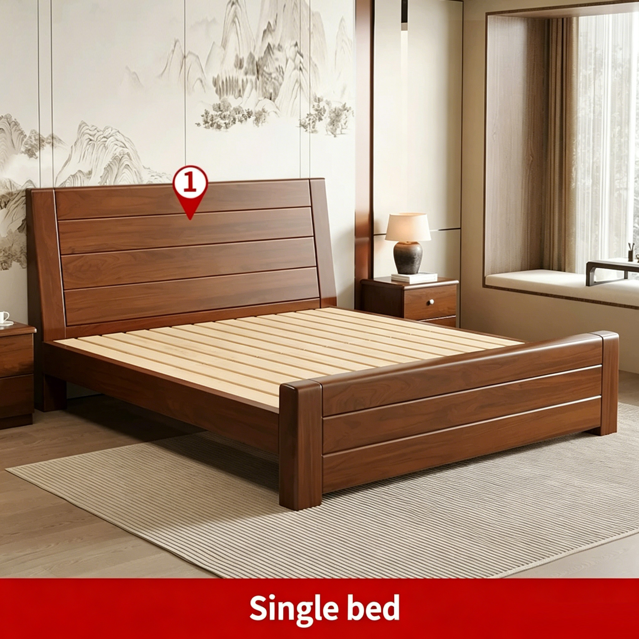 Cama, marrón avellana