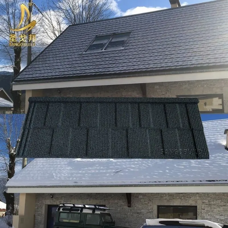 내화성 시트 지붕 금속 쉬운 설치 벨리즈 스톤 코팅 지붕 하우스 지붕 타일 커버 재료