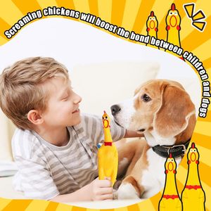 Squeaky kauçuk tavuk oyuncaklar şaka yenilik oyuncak şaka gürültü MakerPet çiğnemek hediyeler için çığlık köpek oyuncaklar