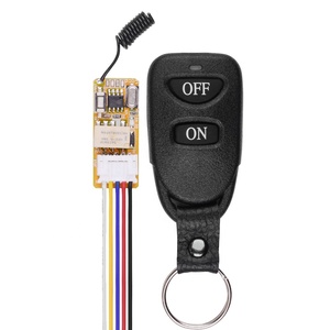 3,5 V 5V 9V 12V Mini-Relais Drahtloser Fernbedienung schalter Für LED-Lampe 315/ 433 MHz Mikro empfänger mit Box und schwarzem Sender - Product Image 1