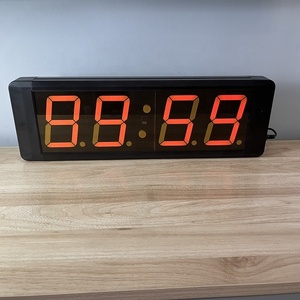 大型デジタルLEDウォールクロックLEDストップウォッチディスプレイ間隔タイマーカウントダウンクロック - Product Image 5