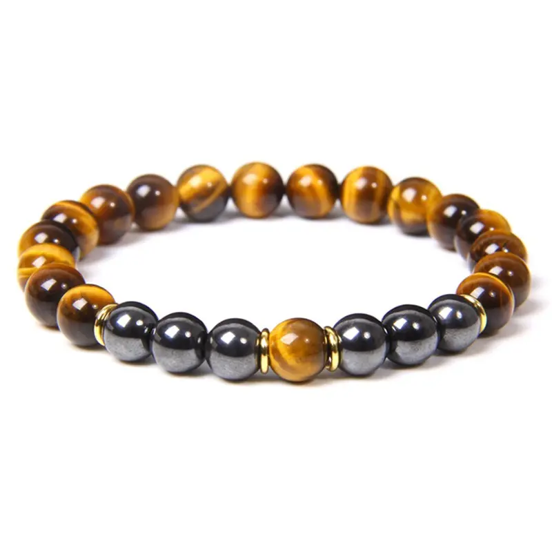 8Mm Tự Nhiên Tiger Eye Đá Đính Cườm Vòng Đeo Tay Cho Nam Giới Và Phụ Nữ Thủ Công Đồ Trang Sức Thời Trang Cho Các Cặp Vợ Chồng