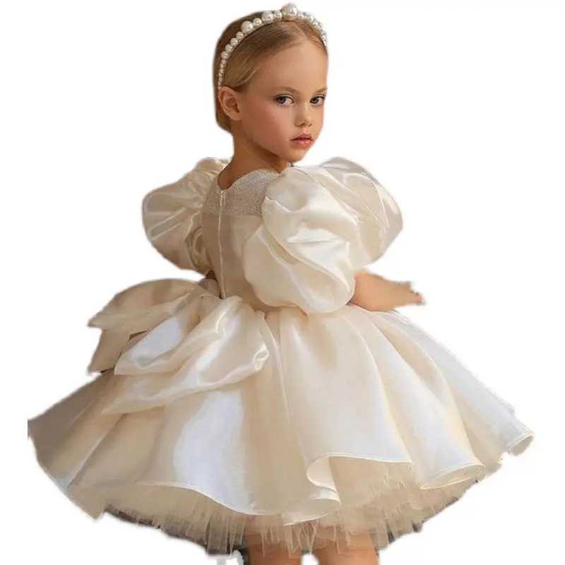 Bordado Frock Design Bebê Princesa Rendas Menina Vestido De Festa Vestido De Desgaste Das Crianças