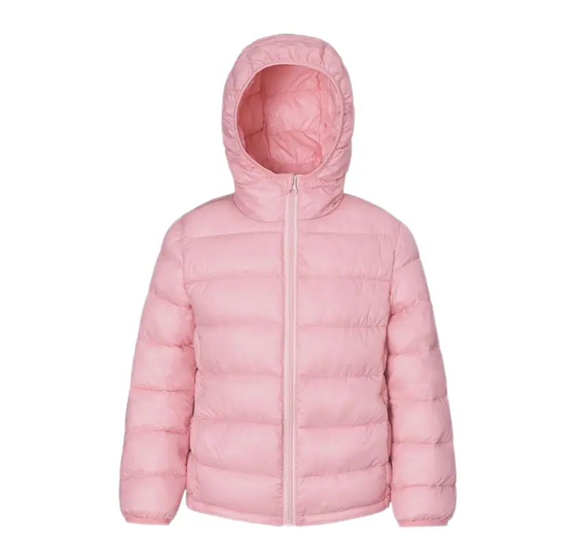 2023 giacche invernali per bambine con cerniera YKK cappotto per bambina color rosa