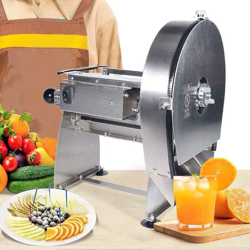 Trancheuse professionnelle manuelle et électrique pour fruits et légumes trancheuse de citron à ressort en acier inoxydable avec fente pour aliments pour pommes de terre