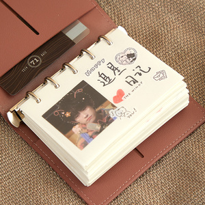 Mini diario de cuero personalizado, cubierta de cuaderno encuadernado en espiral con diseño en relieve, carpeta de hojas sueltas de estilo impreso, cuadernos de bolsillo - Product Image 3