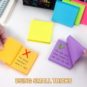 Secolorart ghi chú dán hot bán 3x3 inch 100 sheets màu sắc tươi sáng tự dính Pads cho nhắc nhở - Product Image 4