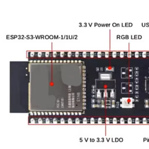 รายละเอียด ESP32-S3-DevKitM-1: หมุด45ตัว, หน่วยความจำแฟลช8MB - Product Image 1