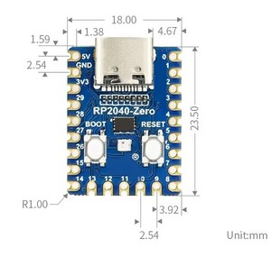 RP2040-Zero rprpmikrodenetleyici geliştirme devre kartı modülü çift çekirdekli Cortex M0 + İşlemci 2MB flaş