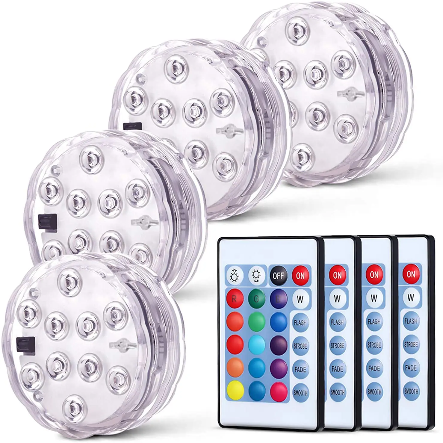 Luces LED para piscina IP68, iluminación subacuática para piscina con control remoto RGB