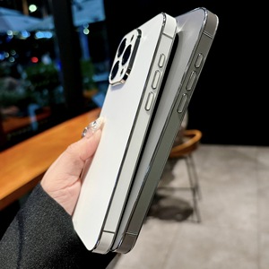 New Arrival AG Case With Electroplate Glossy Edge and Matte Edge Frosted Phone <strong>Cover</strong> for IPhones 15 Pro Max - Product Image 2