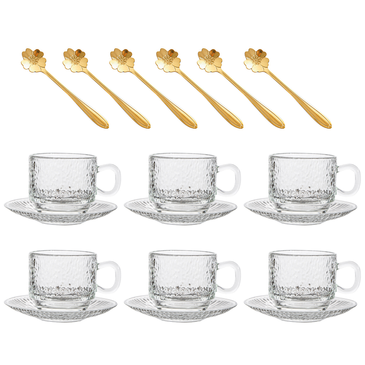 Gobelets empilés-grain de bois-6 tasses-6 assiettes-6 cuillères