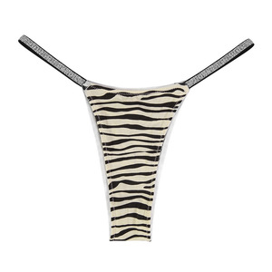 Leopardo Imprimir sem costura Sexy Thongs cintura baixa G-Strings do mulheres com Glitter padrão de malha low-rise Underwear