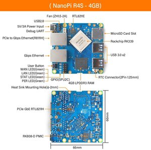 NanoPi Dual Gbps Ethernet Gateways Support OpenWrt LEDE <strong>System</strong> V2ray Ssr Rockchip RK3399 Single Board Computer <strong>Linux</strong> - Product Image 3