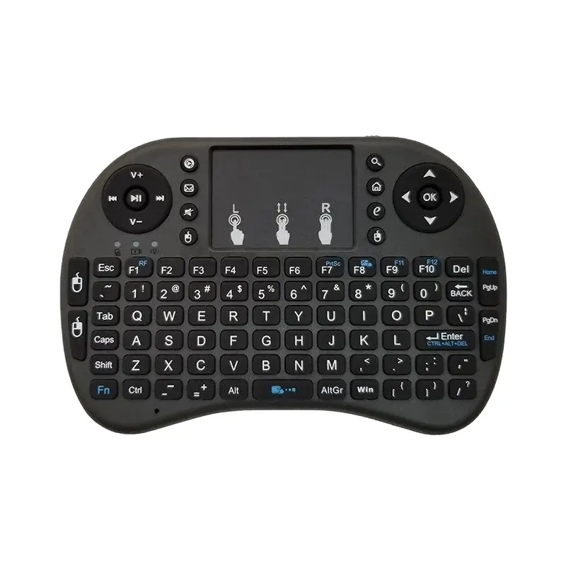 Tata letak kustom Keyboard nirkabel 2.4G, papan ketik lipat nirkabel Mini I8 Mouse udara lampu latar warna