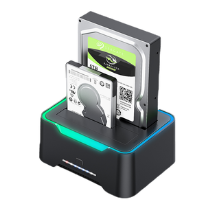 USB 3.0 SATA kép bay RGB đèn hiệu ứng đĩa cứng bao vây 2.5/3.5 inch Docking Station cho Clone HDD SSD sử dụng bên ngoài trường hợp/hộp - Product Image 1