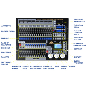 Profesión Dmx1024 Control de iluminación de escenario Fábrica Luces de escenario Consola Pantalla Lcd Mezclador 1024 Controlador Dmx