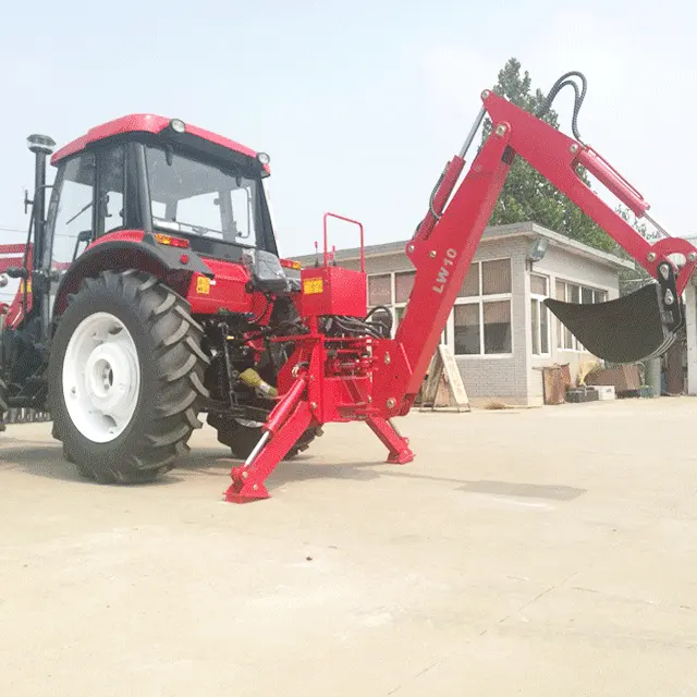 Tractor Dongfeng 554 con cargador frontal y retroexcavadora, retroexcavadora para tractor 504