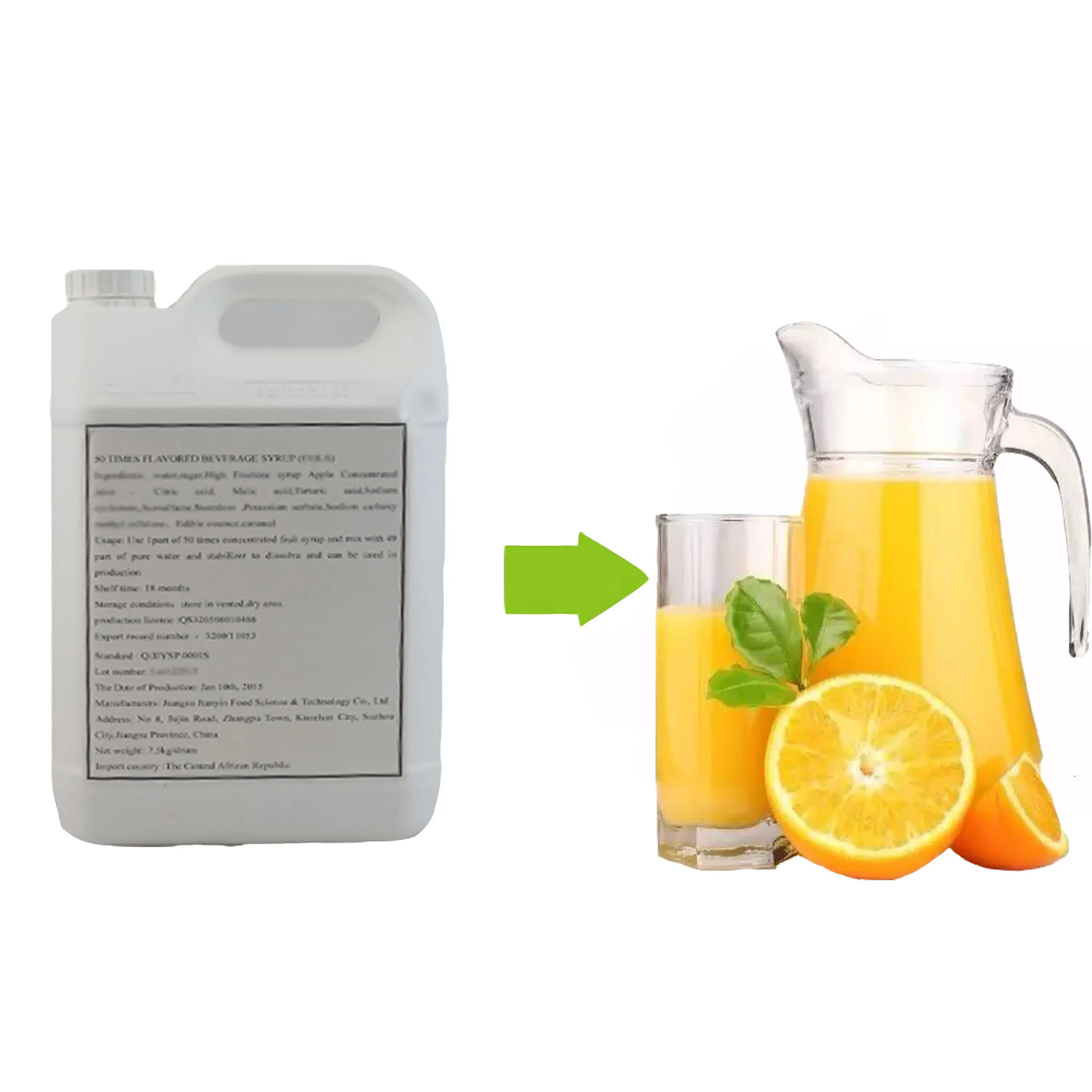 20 fois le jus d'orange concentré au sirop de Fruit