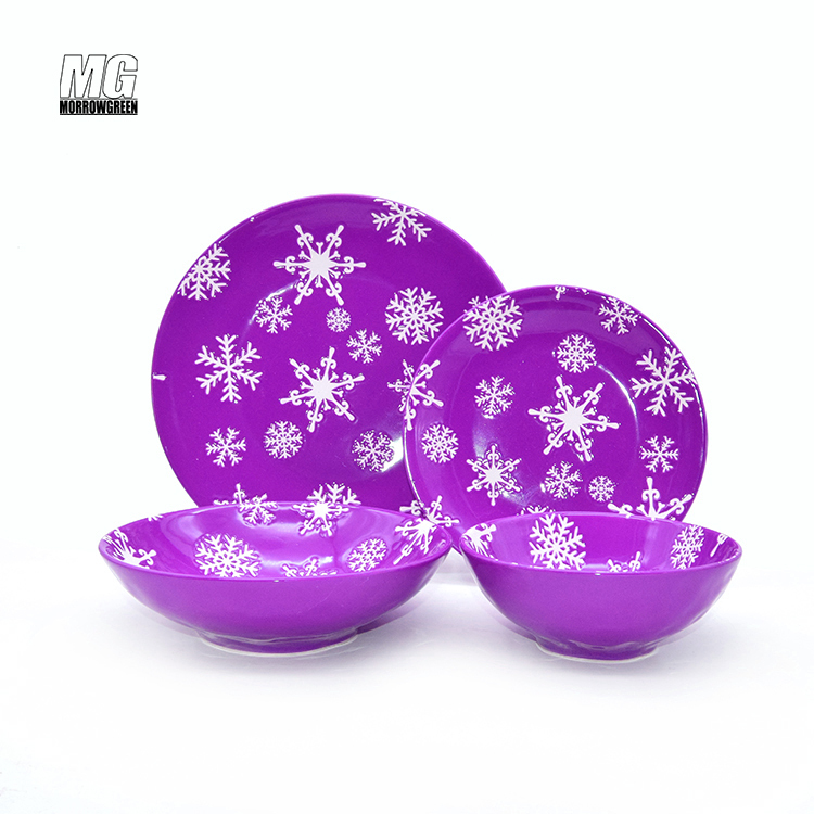 Christmas Stoneware Porcelain dishes Sets New Arrived dishes Sets Classic Style Croctery ceramic dinner plates set of 6