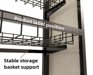 Tùy Chỉnh Cửa Hàng Tạp Hóa Bán Lẻ Sản Phẩm Sô Cô La Kẹo Cookie Snack Thực Phẩm Nước Giải Khát Chai Kim Loại Giỏ Hiển Thị Giá Đứng - Product Image 3