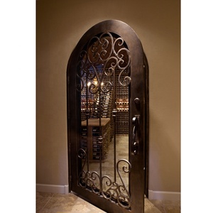 Modern Screen Main <strong>Entry</strong> Rod House Storm Security Black Single Double Modern Wrought <strong>Cost</strong> Iron Front Doors Thermal Break - Product Image 5