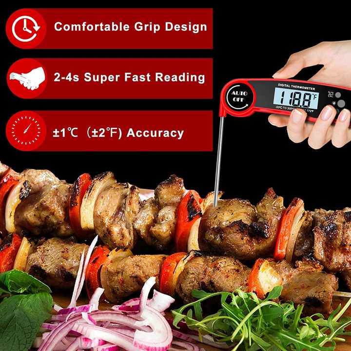 Hot Digital LCD Auto Instant Read Meat Thermometer Cooking Food Temperature Tester Kitchen Thermometer with Bottle-Opener