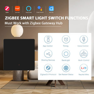 1 2 3 4ギャング2Way自動リバウンドカーテンシャッターウォールライトZigbeeボタンスマートスイッチ中立家庭用英国 - Product Image 2