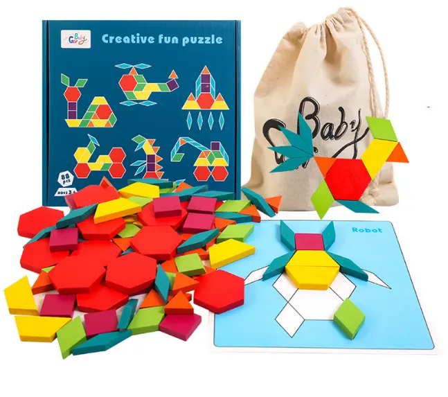 Forme geometriche in legno Puzzle Montessori apprendimento prescolare gioco educativo giocattoli per bambini per bambini