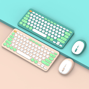 Kit de teclado y ratón multidispositivo de 3 modos de tamaño pequeño, conjunto combinado de miniteclado y ratón inalámbrico 2,4G BT