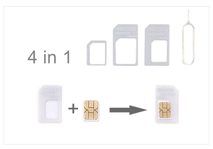 4合1纳米sim卡至微标准适配器，适用于IPhone手机套件弹出引脚打开拆卸按键引脚工具更换 - Product Image 5