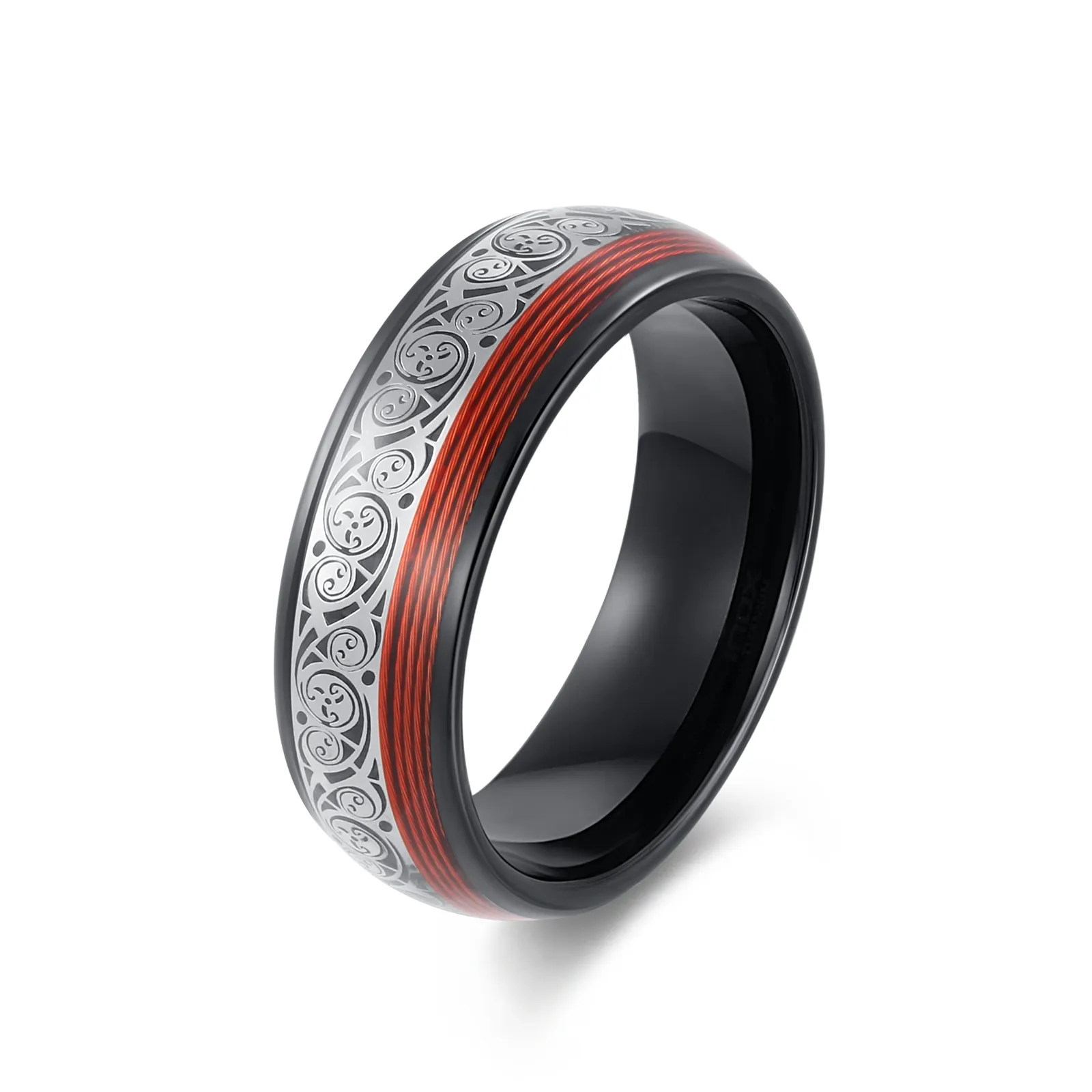 Anillos de acero de tungsteno de Venta caliente de alta calidad, personalización al por mayor de fábrica de anillos de acero de tungsteno de moda