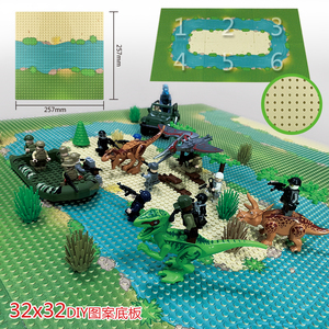 Classic Baseplate with River Grassland <strong>Pattern</strong> Base Plates <strong>Building</strong> <strong>Blocks</strong> 32 X 32 Dots Island Bricks Baseplates