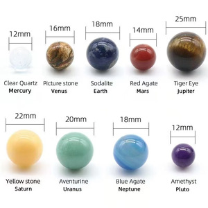 Nine Planets Solar System Bead Planet Stone Sets Healing Crystal Sphere Galaxy Solar System Stone Sphere Set with Box - Product Image 4