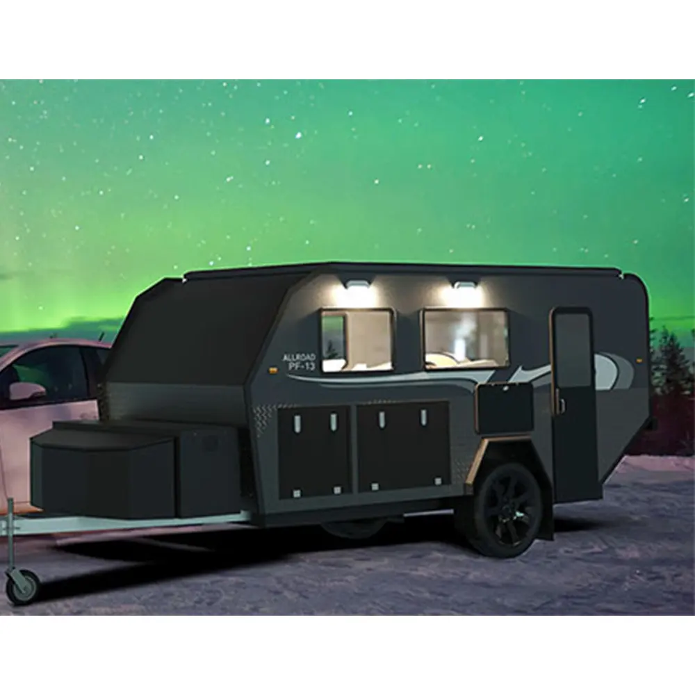 Remorque d'occasion pour camping-car, boîte de Photo de luxe Pop Top, caravane d'extérieur, supports occidentaux (remorque tractées) avec des diapositives