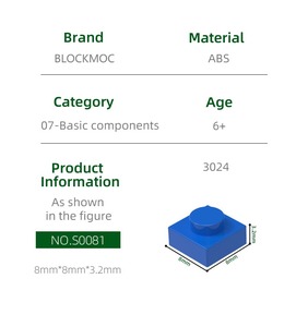 BLOCKMOC 3024 1x1 Short 1-Hole Building <strong>Blocks</strong> Classic Base Parts Compatible with Bricks Children Toys Assembly Gift Box - Product Image 2