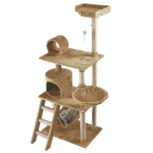 Rascador de madera para mascotas moderno, gran rascador grande para escalar, muebles de condominio, torre para árbol de gatos, venta al por mayor, Sisal Castle