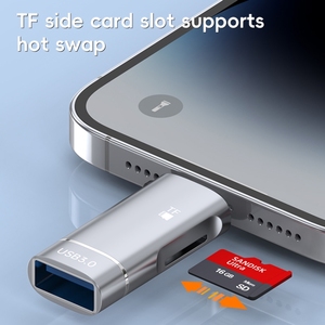 อะแดปเตอร์อ่านการ์ดแบบ2 in 1 Type-C สำหรับ USB และ TF อุปกรณ์เสริมสำหรับคอมพิวเตอร์ - Product Image 5