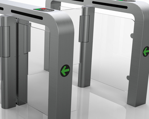Torniquetes de puerta oscilante de barrera de brazo de caída de solapa de entrada de tarjeta RFID automática de alta velocidad para un control de acceso eficiente - Product Image 6