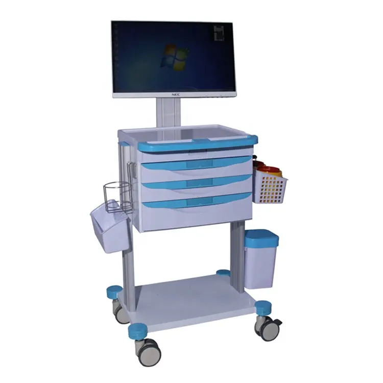 All-in-one Nursing High Quality Medical Furniture Doctor Mobile Hospital Laptop Cart Design Workstation Computer Trolley