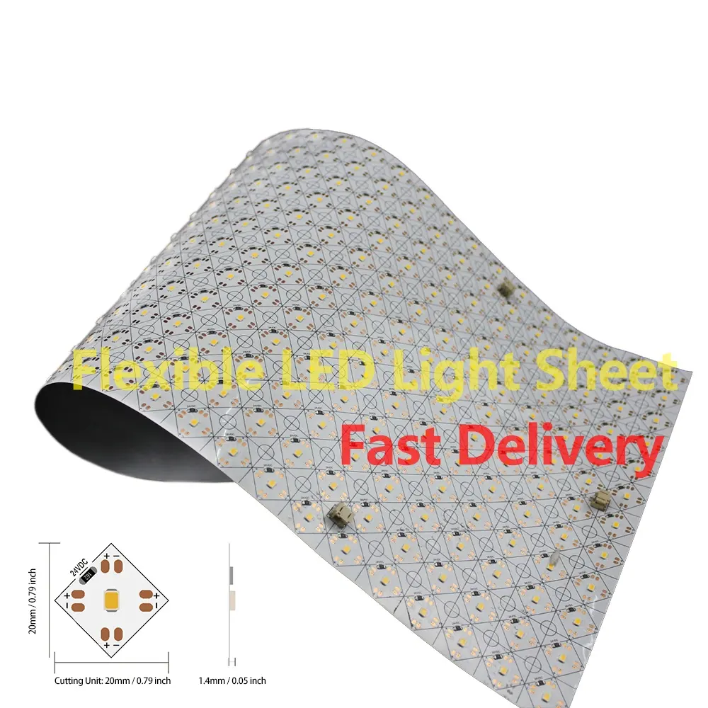 Fabricante LED Flex Sheet Panel Light Ultra Thin Flexibility Flexible Panel LED Light Sheet para Stone Countert Backlight