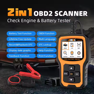 ANCEL AD410 PRO kod okuyucu & pil Test cihazı 2 In 1 OBD2 araba teşhis araçları marş araba ve motosiklet için şarj testi - Product Image 2