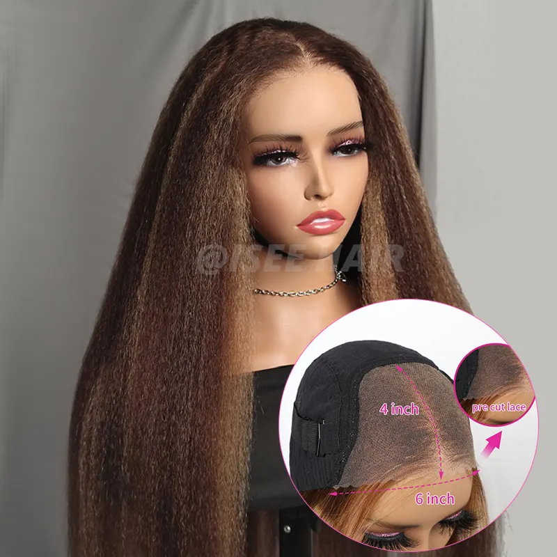 ISEE Wear & Go-Peluca de cabello humano rizado, 4x6, 13x4, HD, fácil de usar, sin pegamento