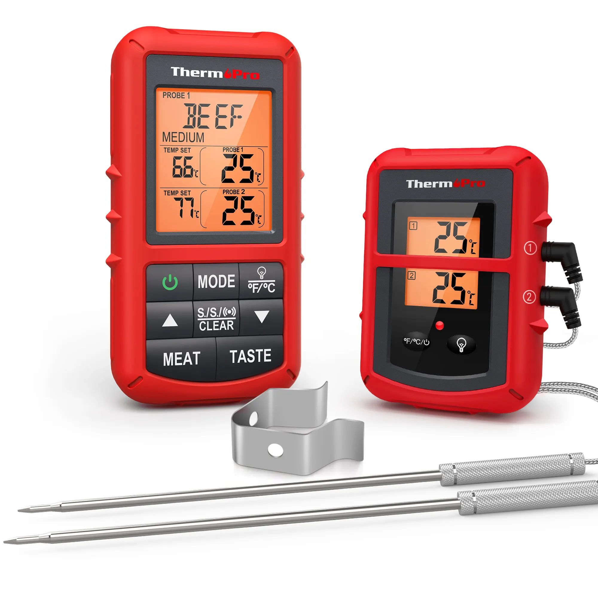 ThermoPro-termómetro Digital de doble sonda TP20C, dispositivo para cocinar carne con Sensor remoto