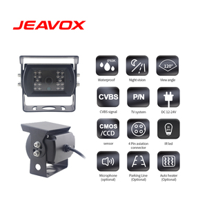 JEAVOX PAL系统12-24v卡车倒车摄像头金属外壳18个发光二极管光传感器120对角视图闭路电视总线倒车后置摄像头 - Product Image 2