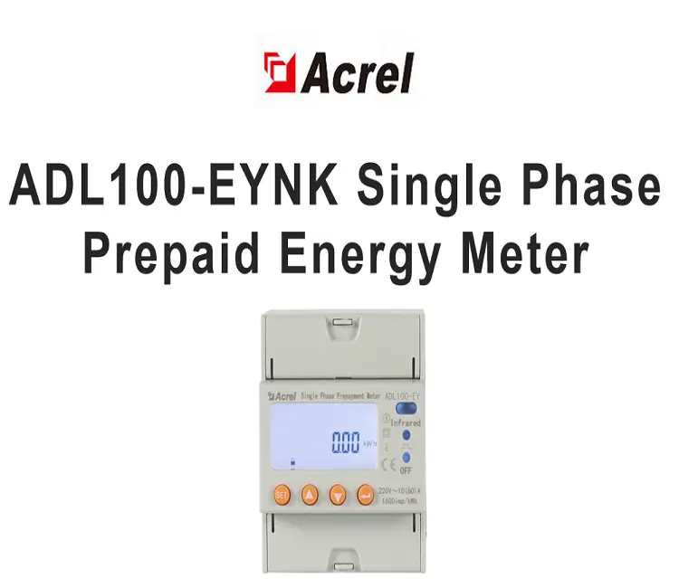 ADL100-EYNK Din Rail Prepaid Slimme Elektrische Energiemeter Voor Woonhuizen Online Management Acrel 1 Fase Vermogensmeter